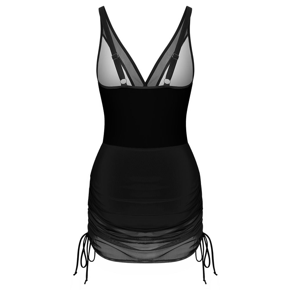 Women's one-piece swimsuit with tummy control and shaping mesh