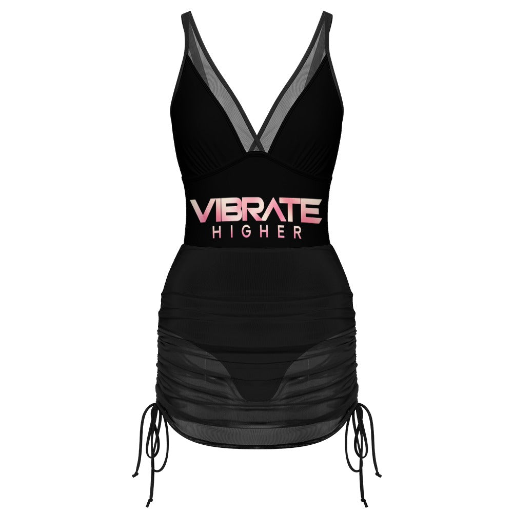 Women's one-piece swimsuit with tummy control and shaping mesh