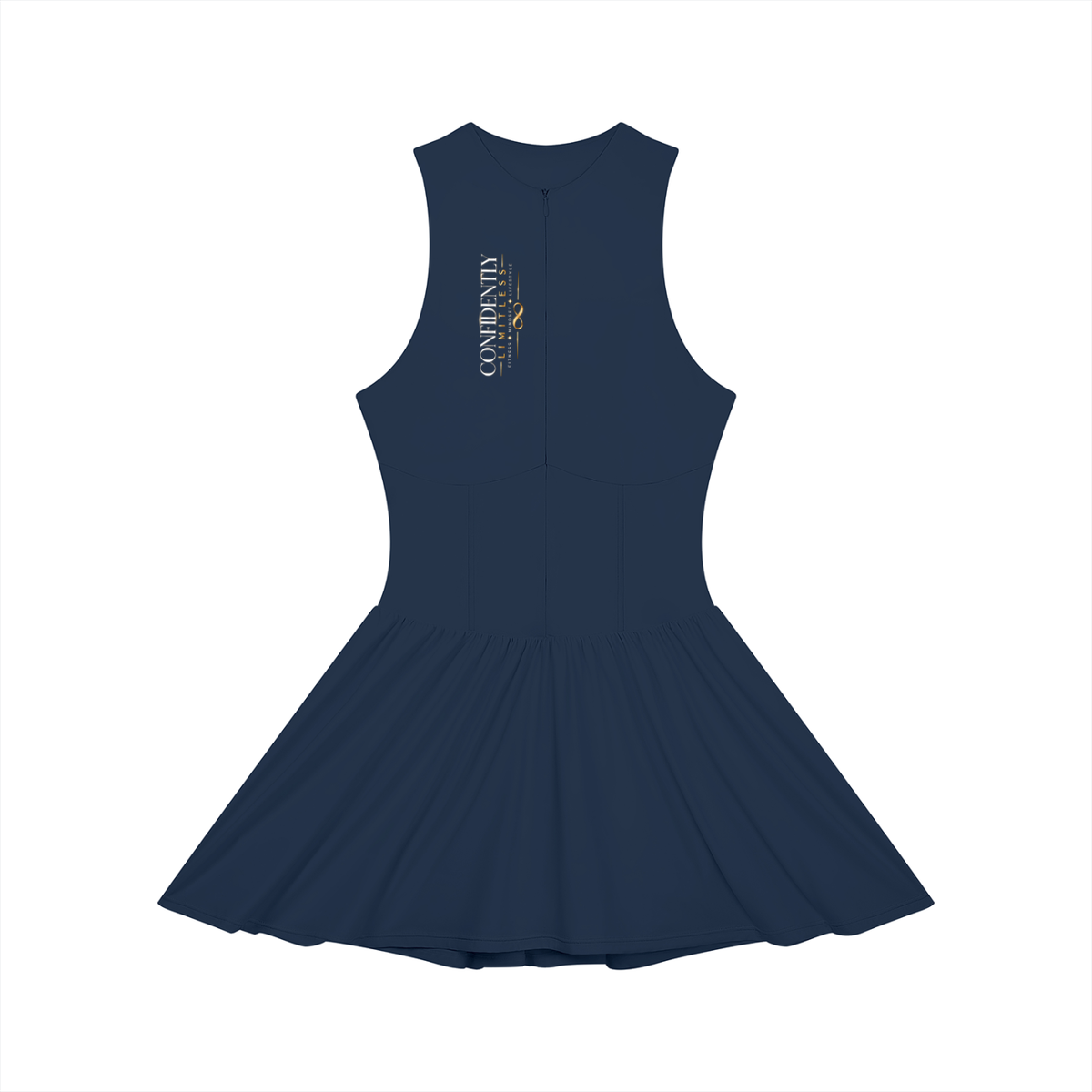 Women’s Ruched Sleeveless Full-Zip Dress