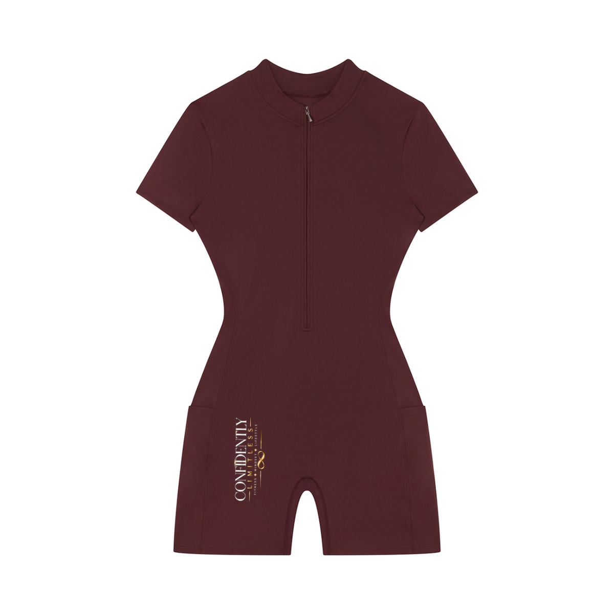 Women's Quarter-Zip Short Sleeve Romper