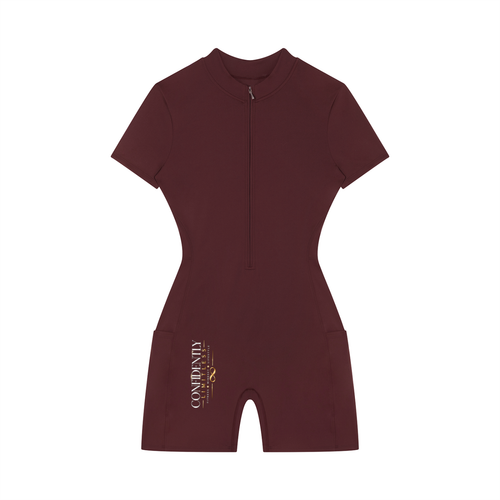 Women's Quarter-Zip Short Sleeve Romper