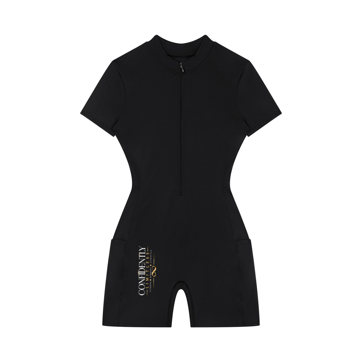 Women's Quarter-Zip Short Sleeve Romper