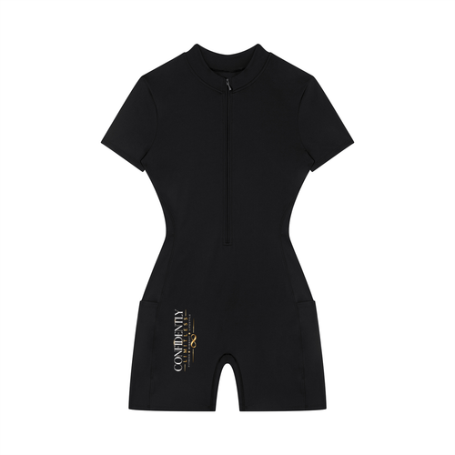 Women's Quarter-Zip Short Sleeve Romper