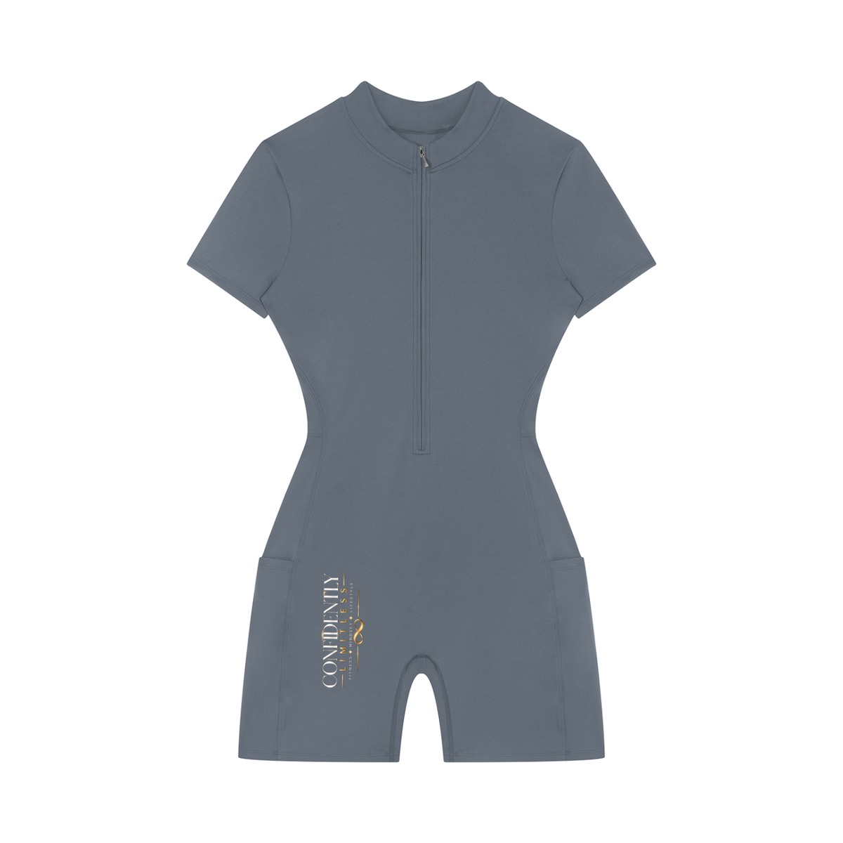Women's Quarter-Zip Short Sleeve Romper