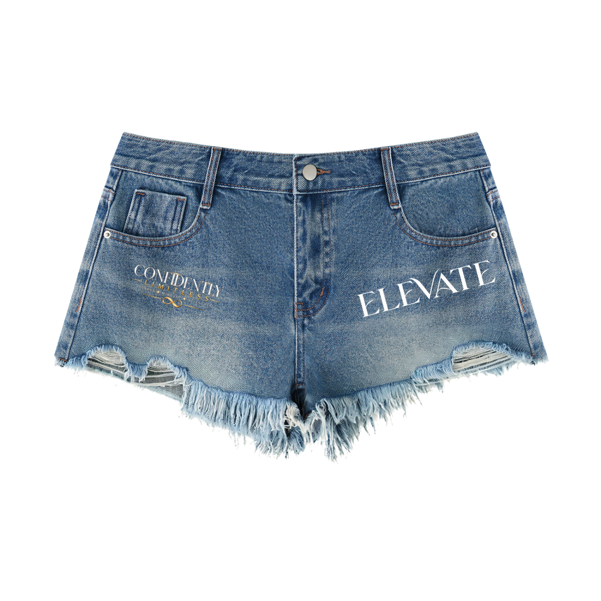 Women's Vintage Wash Raw Hem Denim Shorts