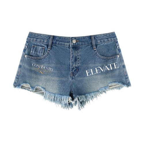 Women's Vintage Wash Raw Hem Denim Shorts