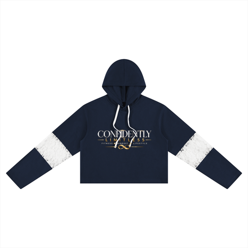 Women’s Cropped Lace-Panel Hoodie