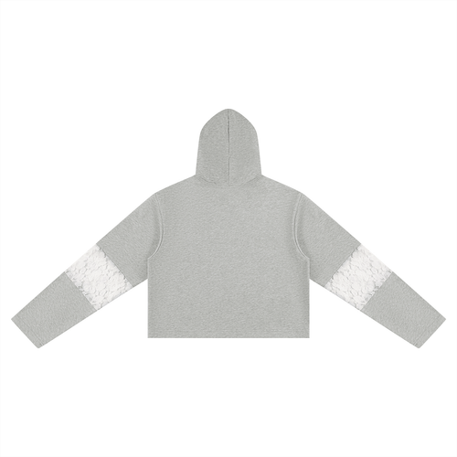 Women’s Cropped Lace-Panel Hoodie