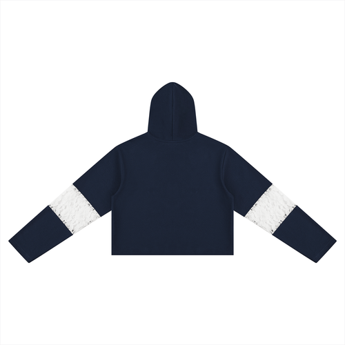 Women’s Cropped Lace-Panel Hoodie