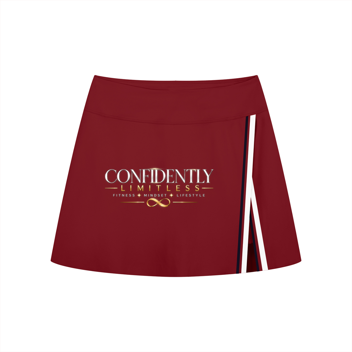 Women's A-Line Contrast Panel Slit Skirt
