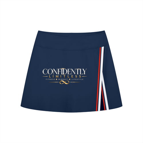 Women's A-Line Contrast Panel Slit Skirt