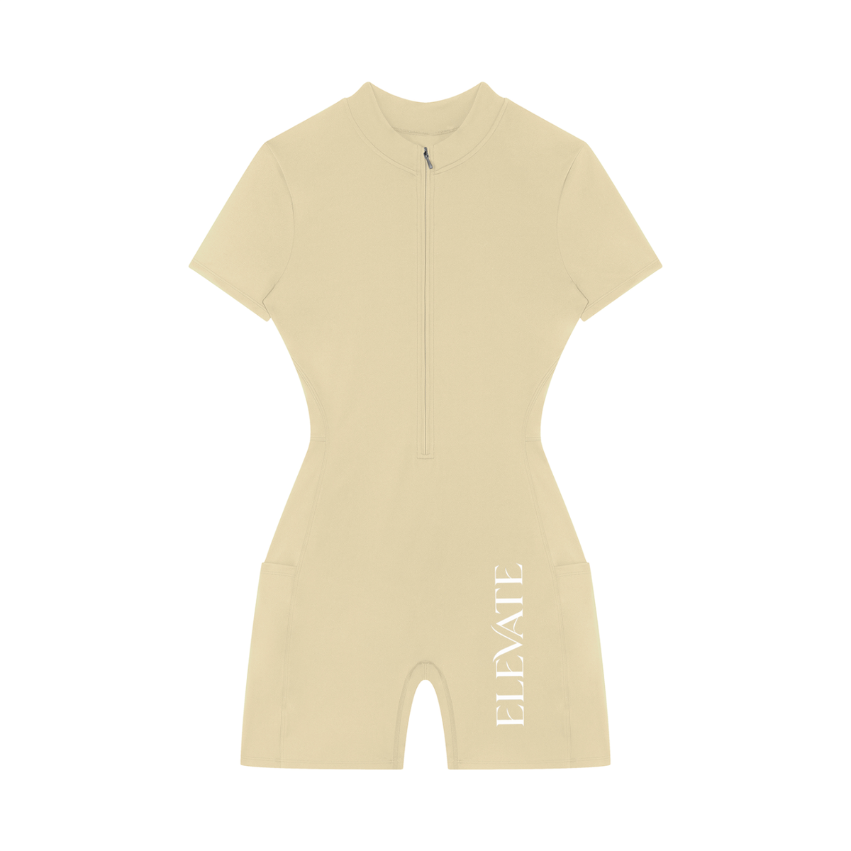 Women's Quarter-Zip Short Sleeve Romper