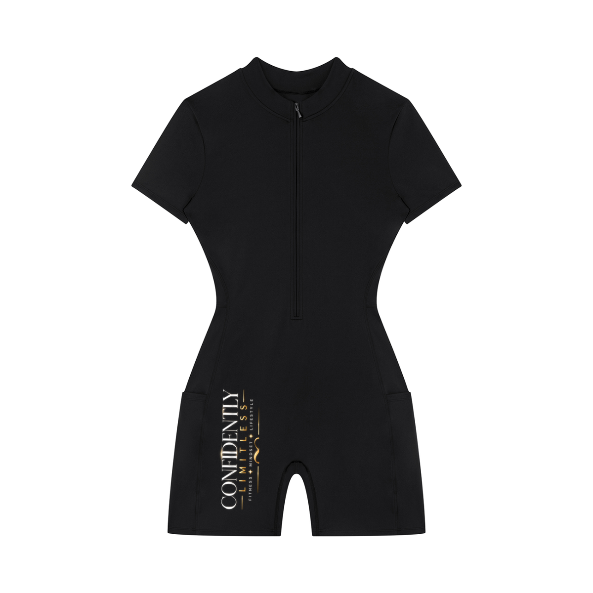 Women's Quarter-Zip Short Sleeve Romper