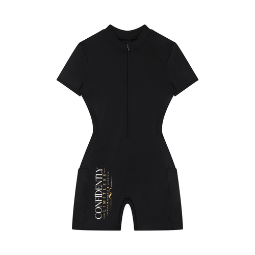 Women's Quarter-Zip Short Sleeve Romper