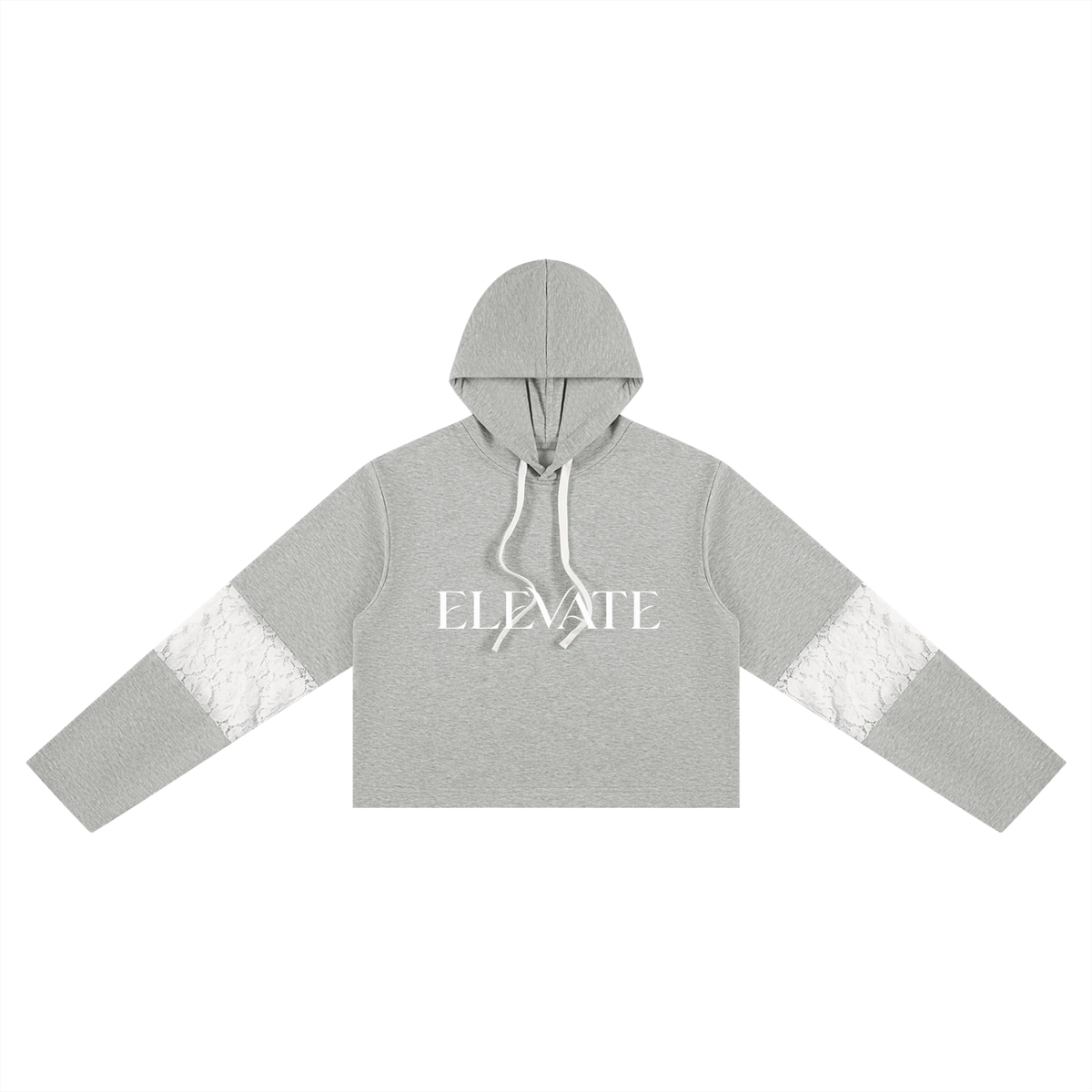 Women’s Cropped Lace-Panel Hoodie