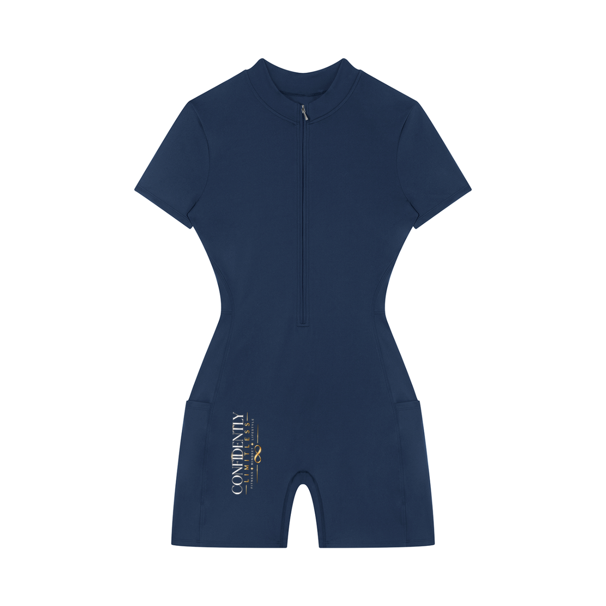 Women's Quarter-Zip Short Sleeve Romper