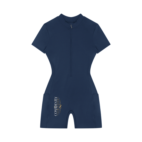 Women's Quarter-Zip Short Sleeve Romper