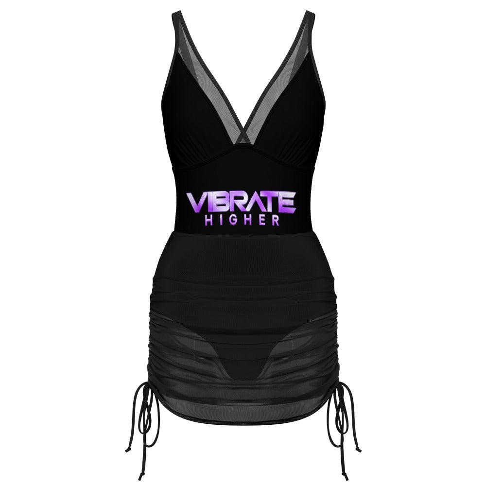 Women's one-piece swimsuit with tummy control and shaping mesh